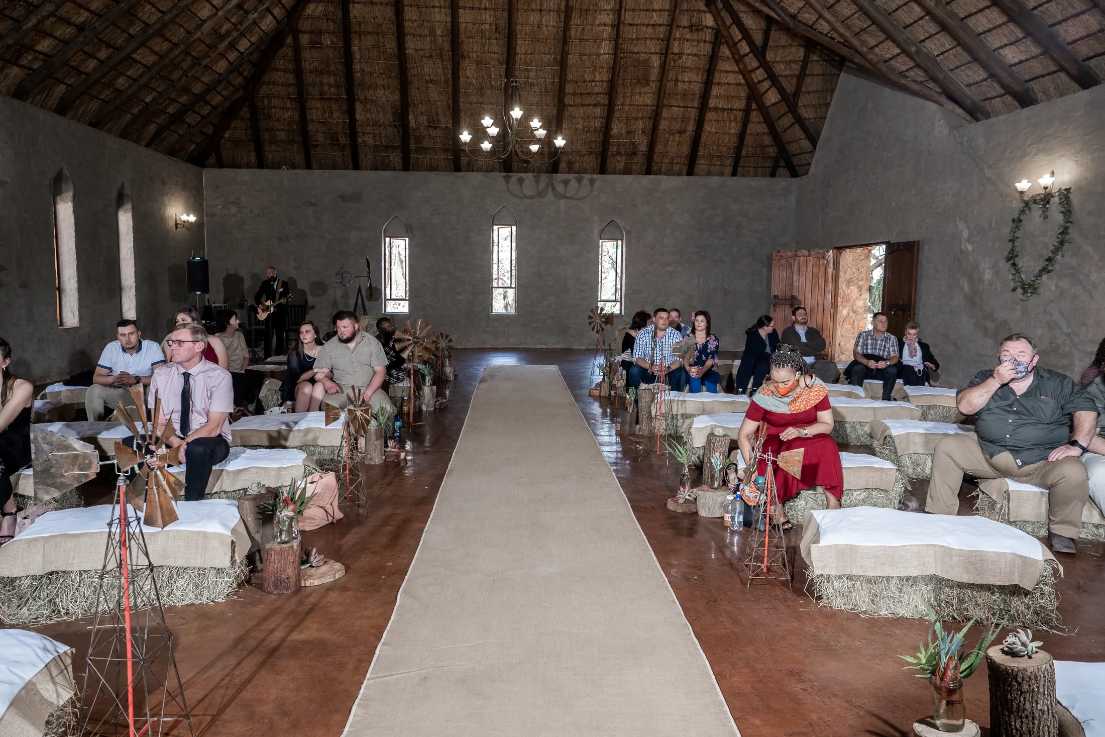 Guests seated inside the Cussonia Crest chapel