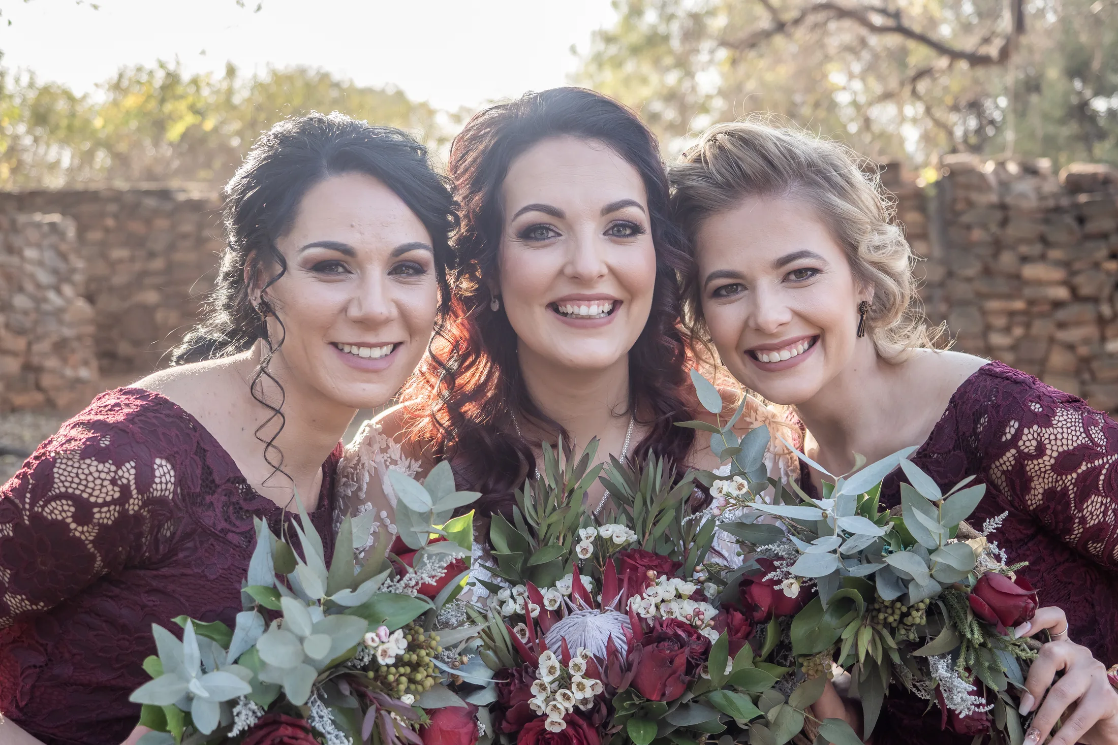 Melanie with her bridesmaids at Cussonia Crest