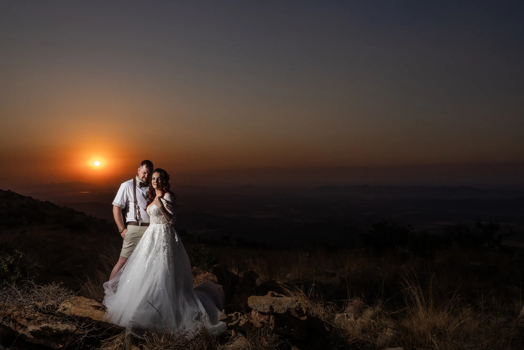 Armand and Melanie together at sunset at Cussonia Crest