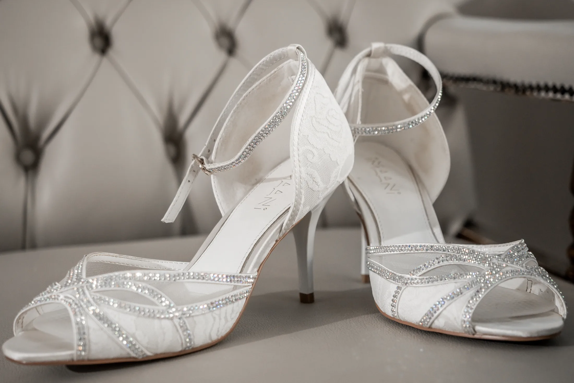 Karen’s bridal shoes before getting ready