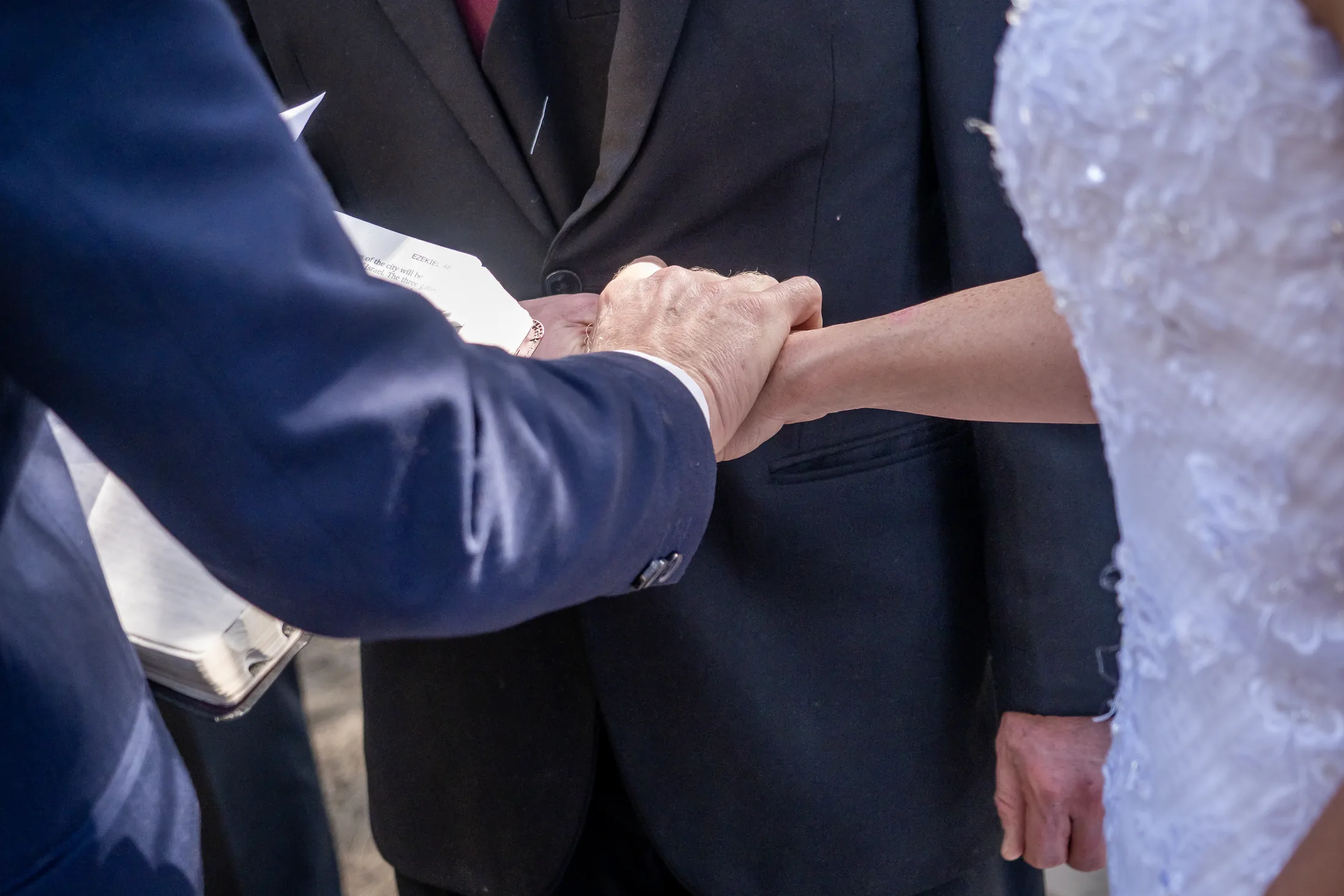 Close view of Billy and Karen during their vows