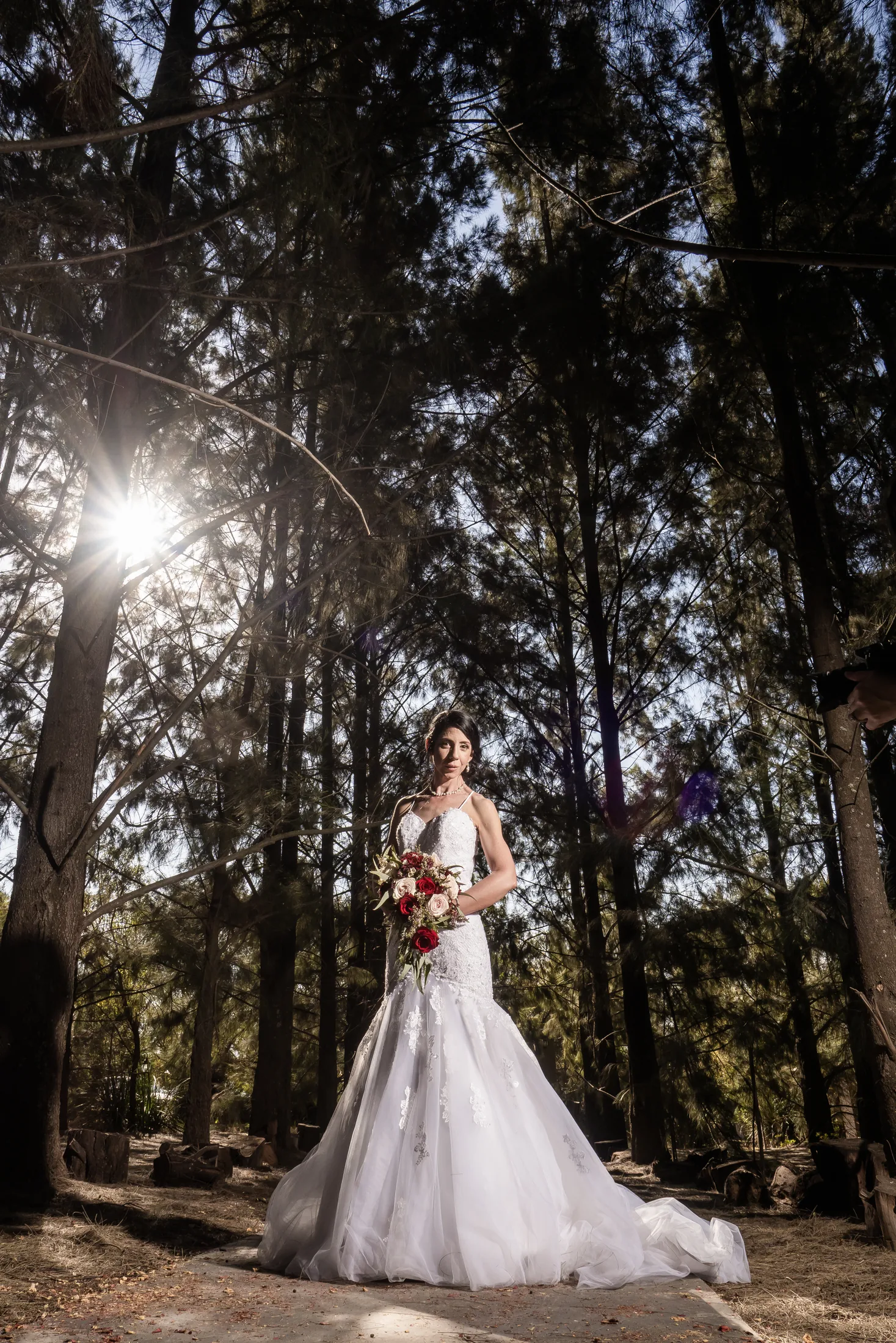 Portrait of Karen in the pine forest