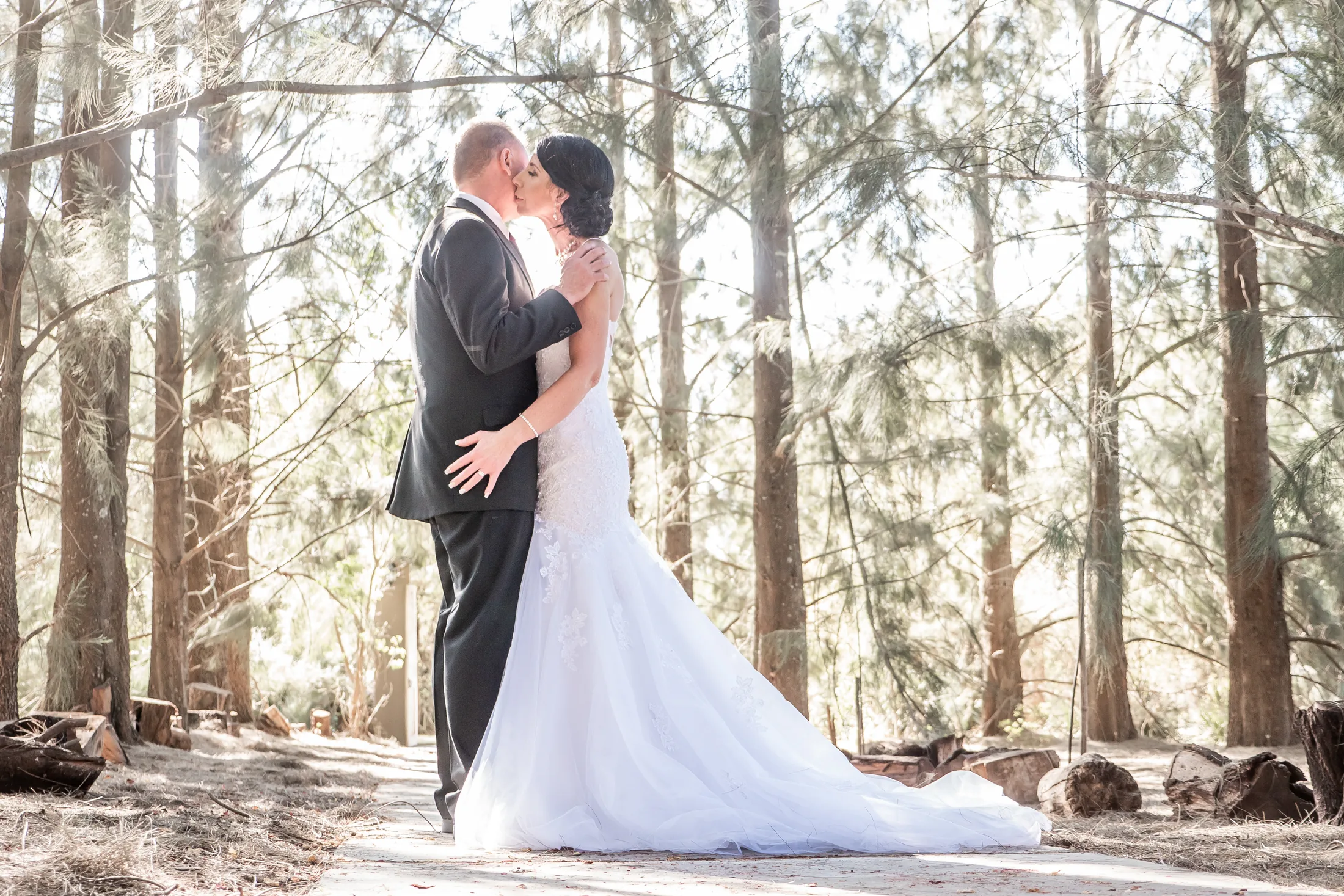 Billy and Karen together on the forest path