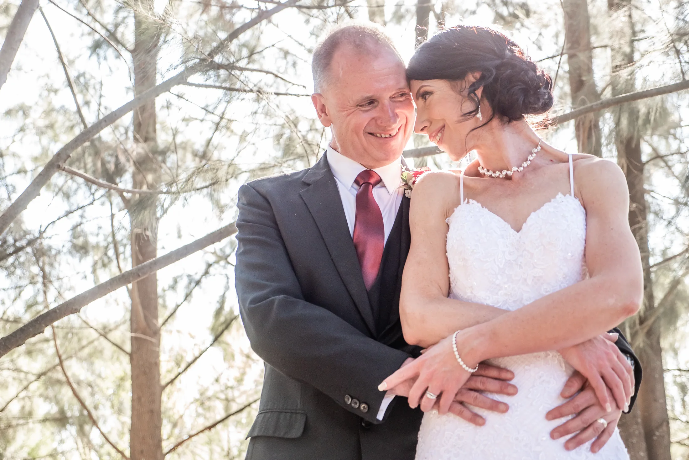 Close portrait of Billy and Karen in the warm afternoon light