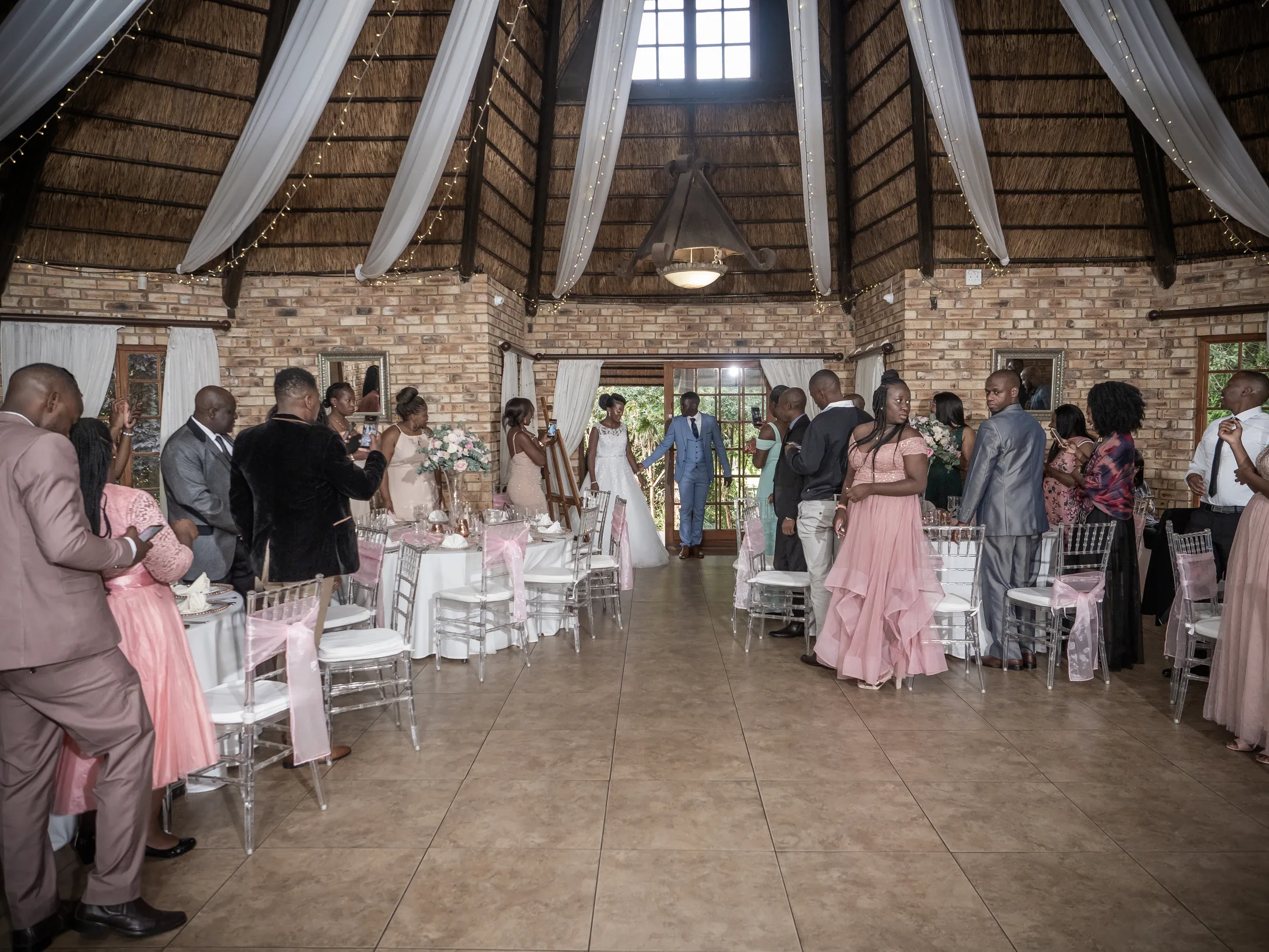 Guests gathered for Dumi and Karabo’s reception at Makiti