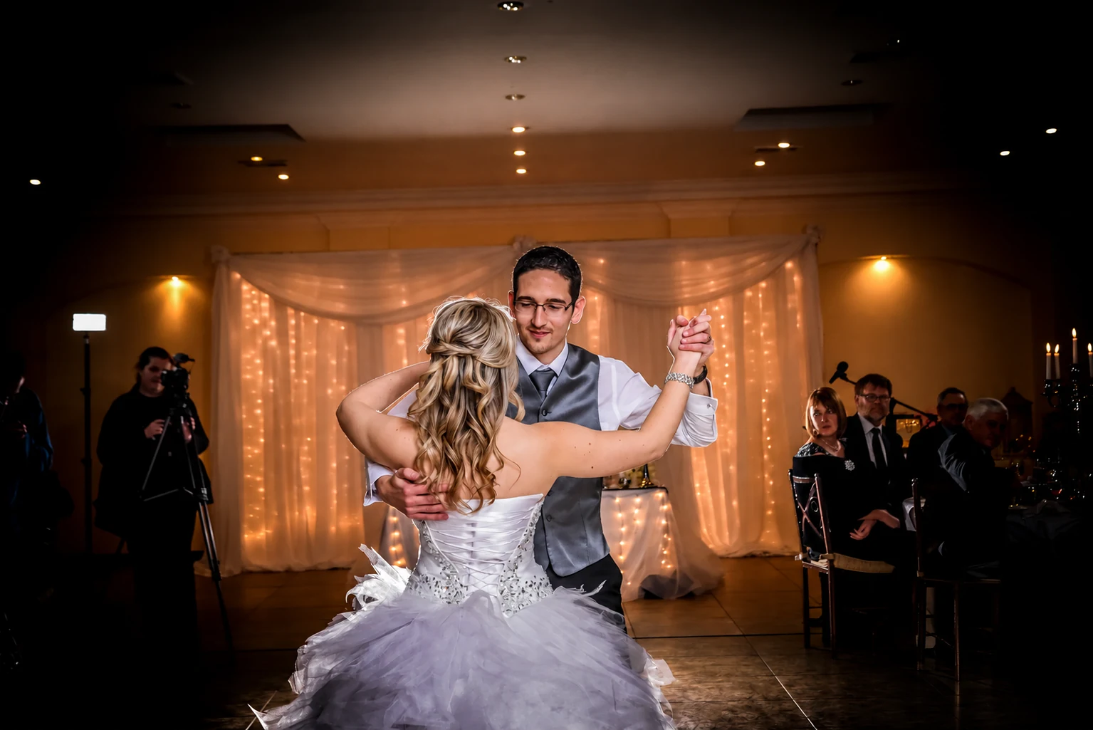 Ettienne and Dorme sharing their first dance