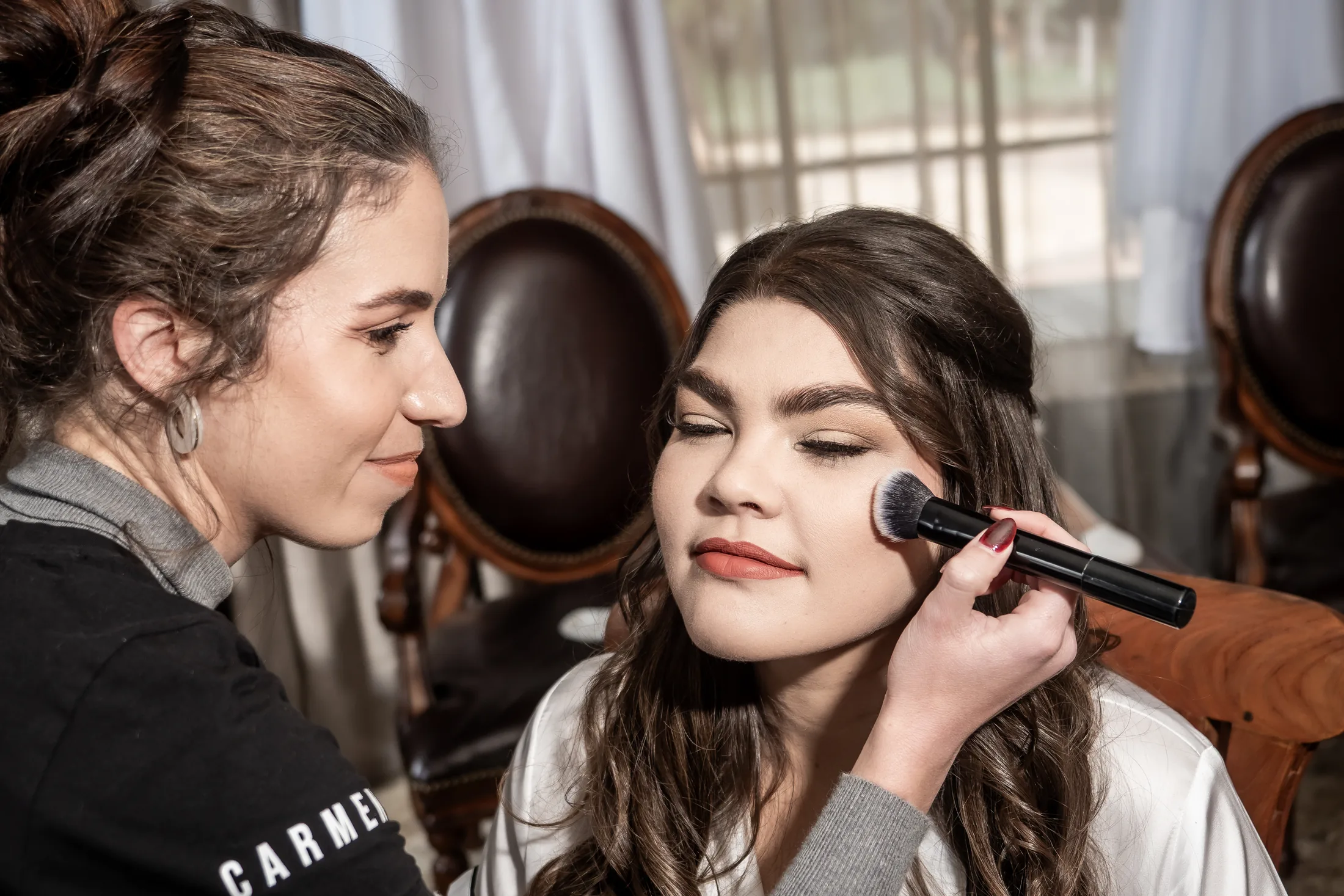 Anastasia during bridal preparations