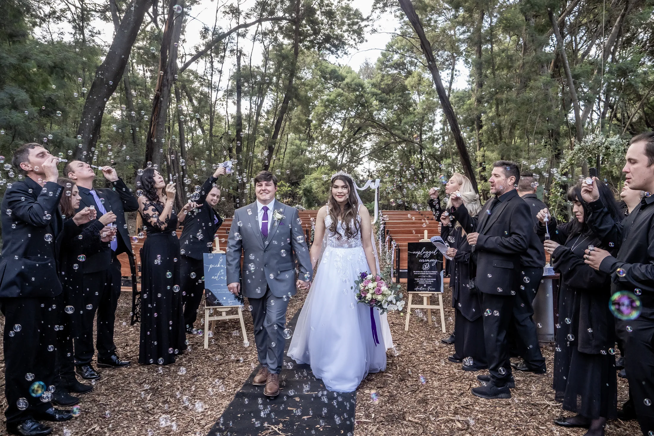 Franco and Anastasia leaving the ceremony