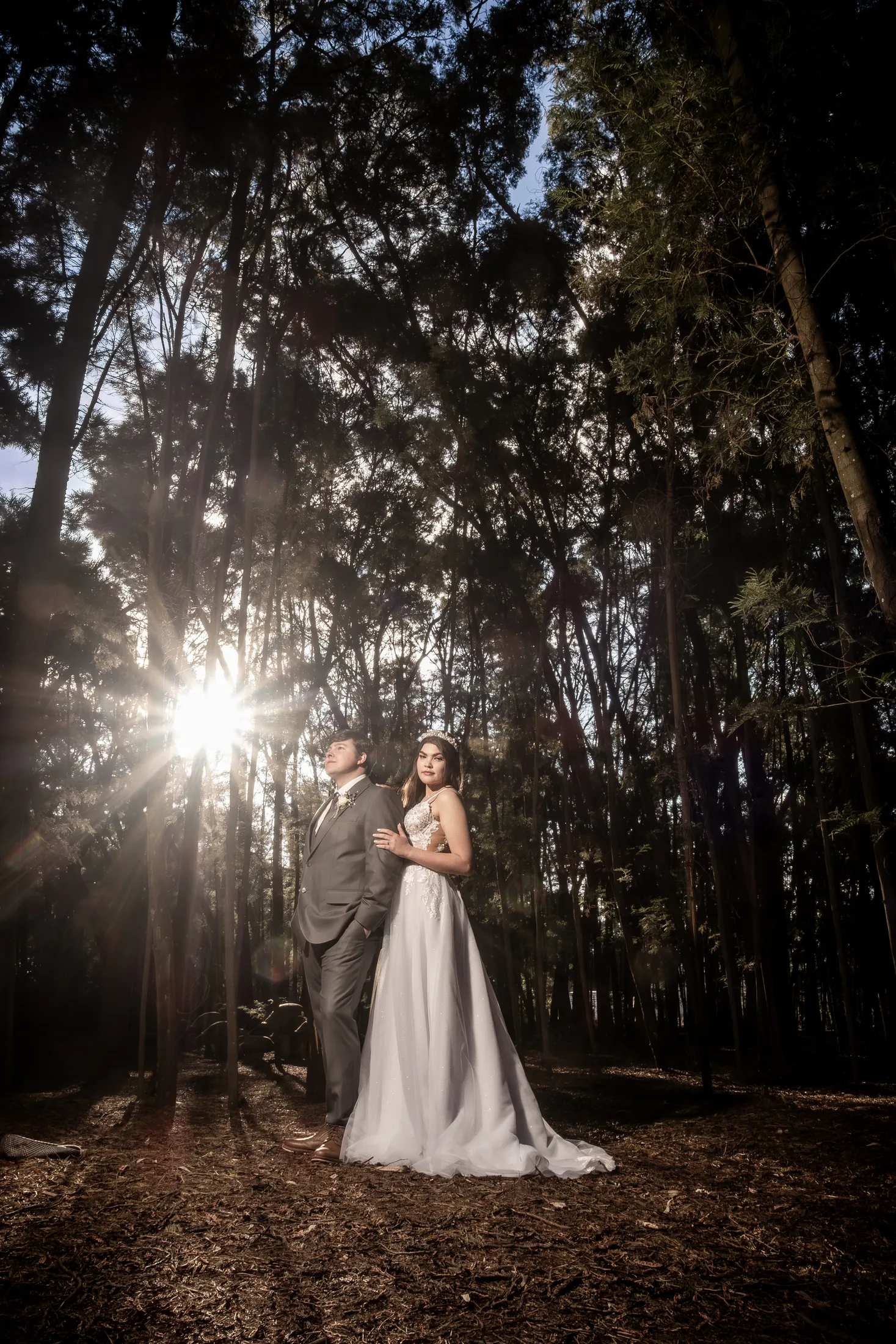 Backlit portrait of Franco and Anastasia