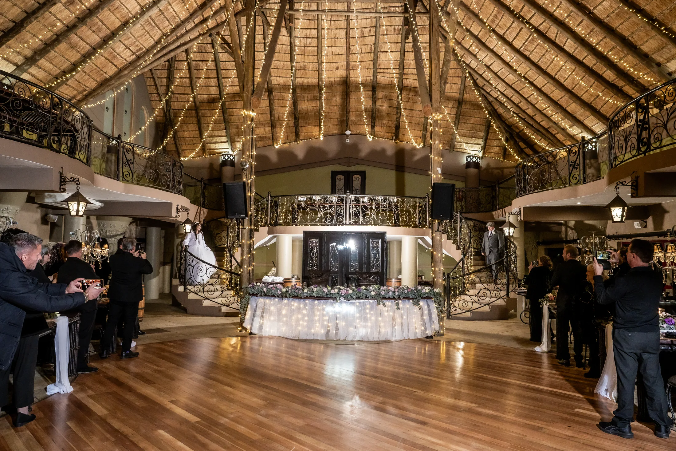 Franco and Anastasia entering their reception