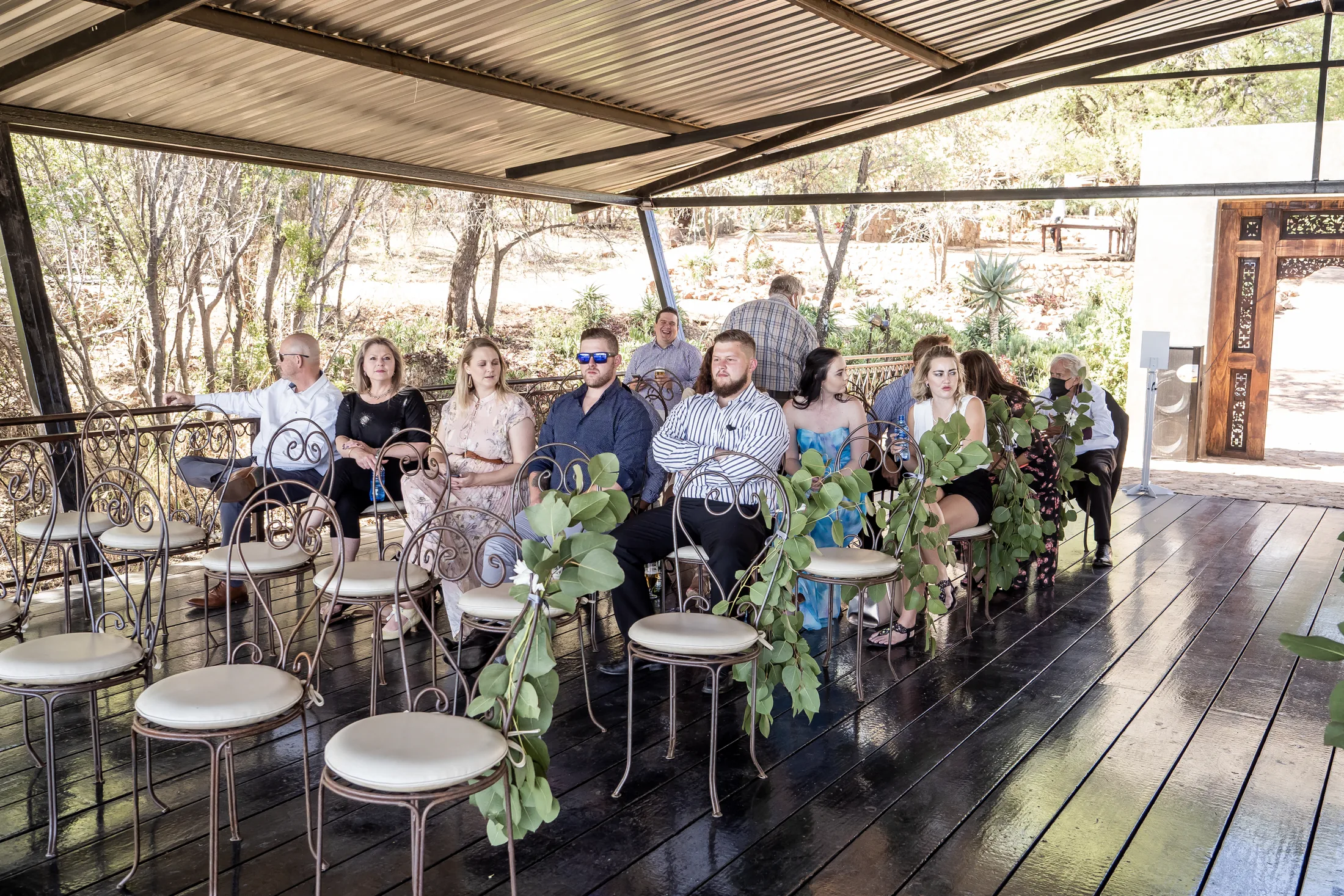 Guests seated for Xander and Leani’s ceremony
