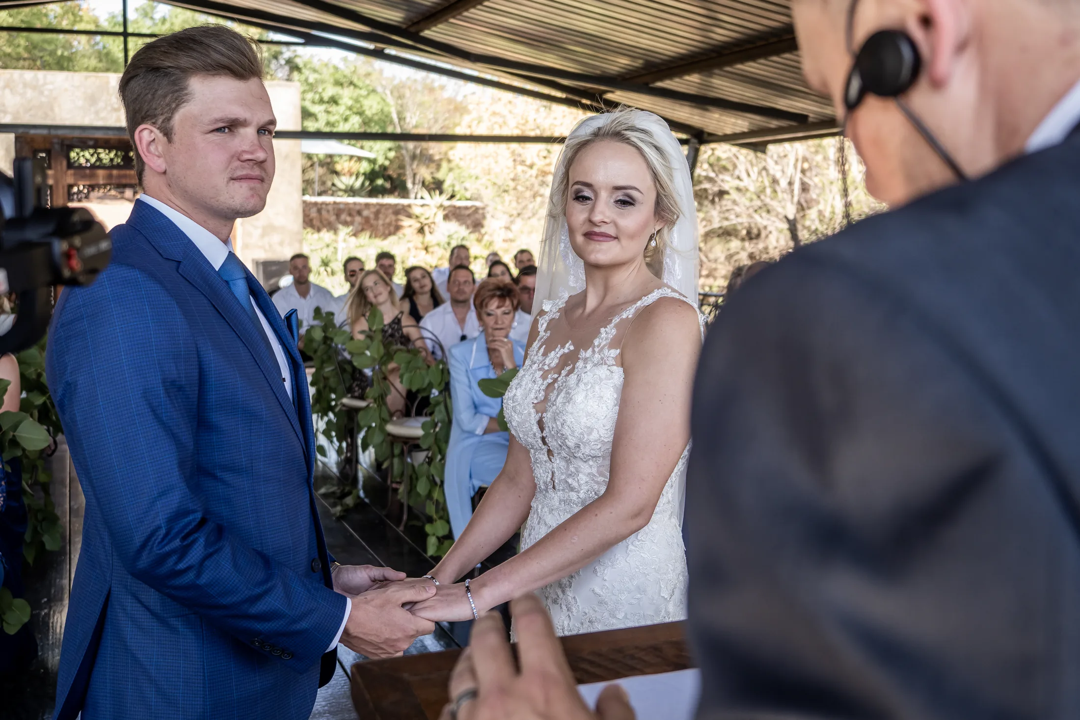Xander and Leani together during their vows