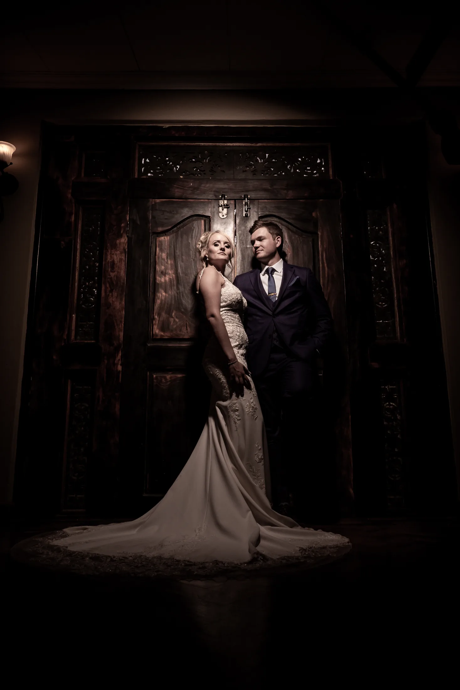 Xander and Leani in a dramatic low light portrait