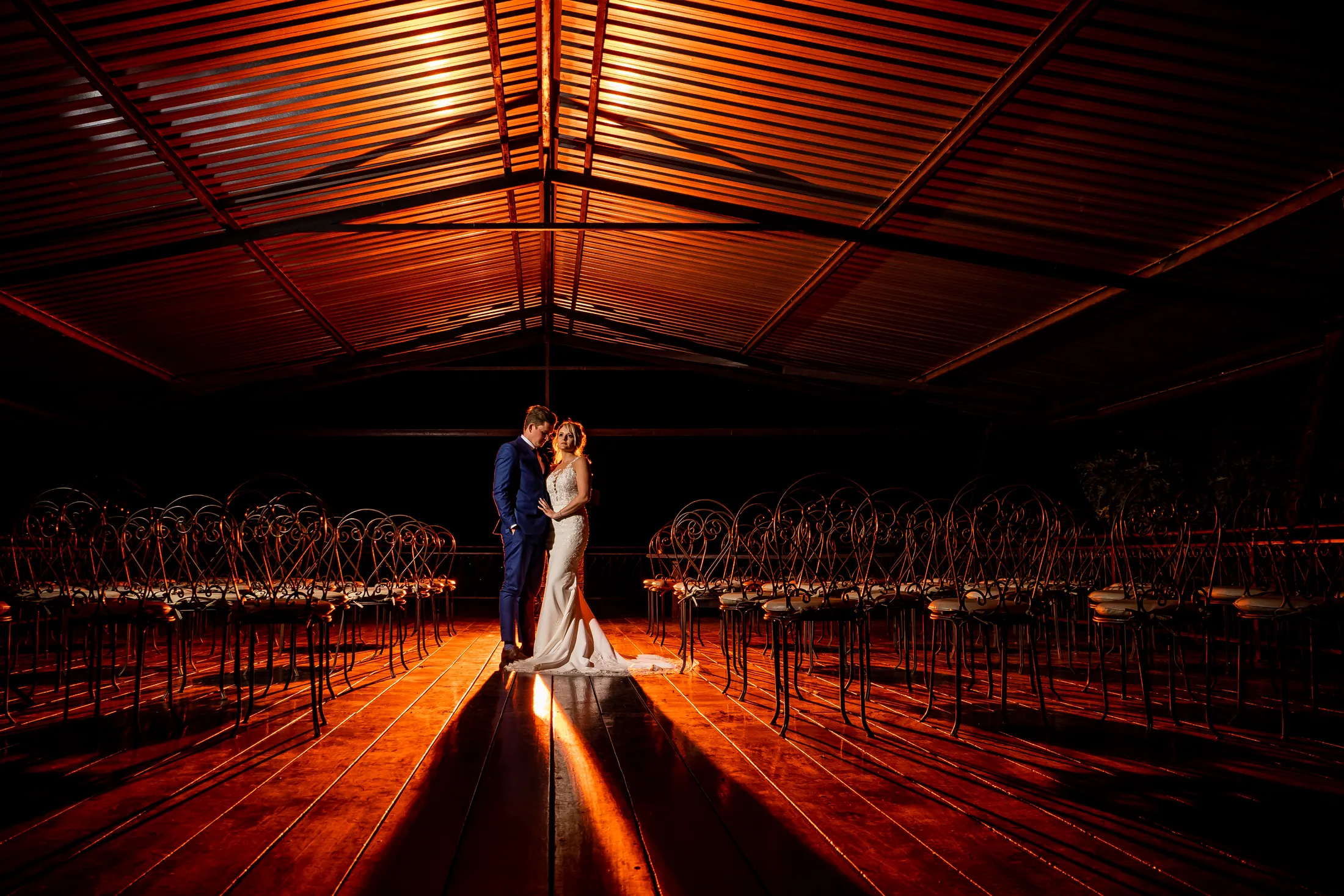 Xander and Leani alone on the reception dance floor